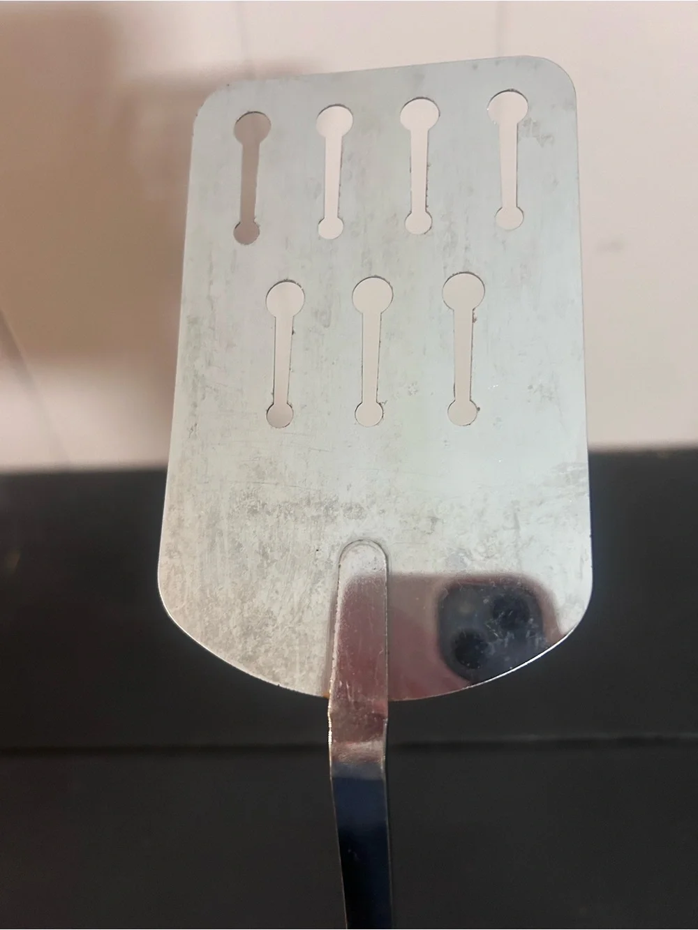 Vintage EKCO Slotted Turner Spatula Chromium Plated USA Black Handle 13 Inch IUC